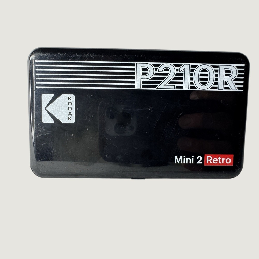 Kodak Mini 2 Retro P210R 2.1x3.4 Portable Photo Printer Black Tested Works